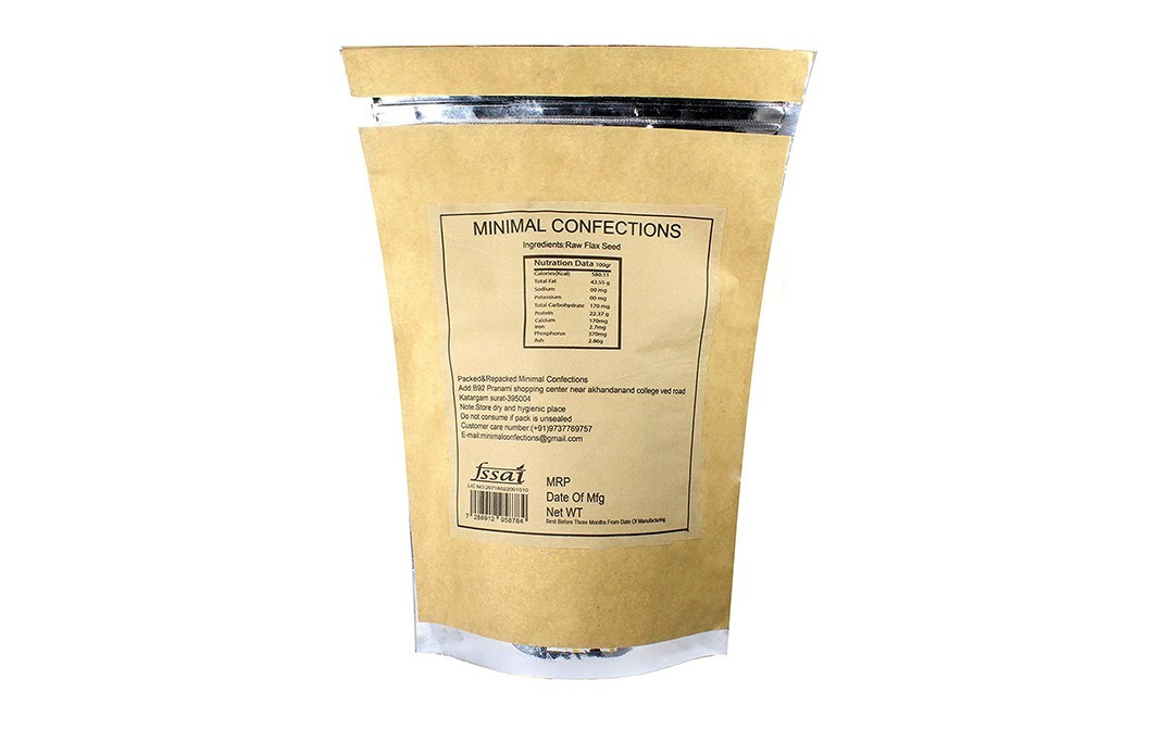 Minimal Raw Flax Seed (Premium Quality Seed)   Pack  500 grams